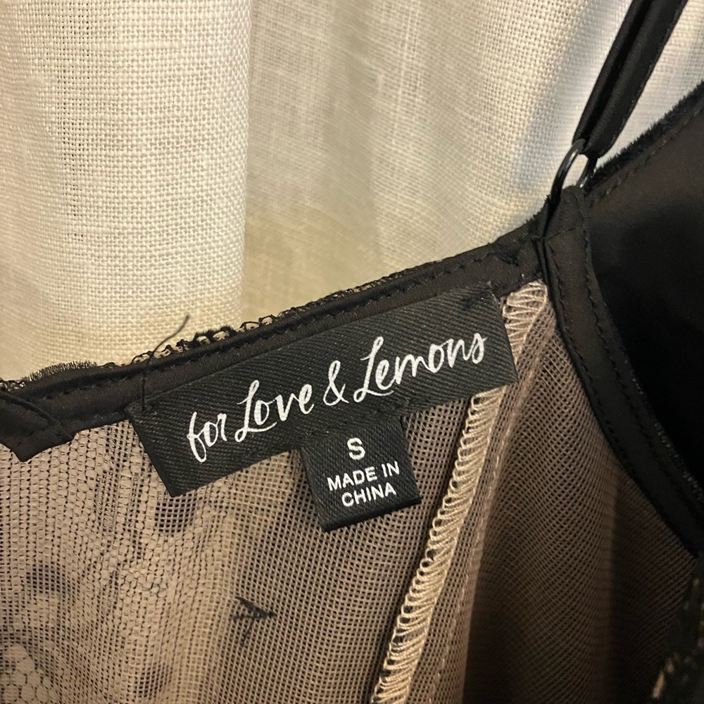 For Love & Lemons Black Lace and Velvet Mini Dress - Picture 4 of 4